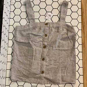 J. Crew Linen Blend Striped Tank